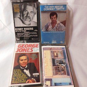County Music Cassettes Rosanne Cash Conway Twitty Kenny Rogers George Jones